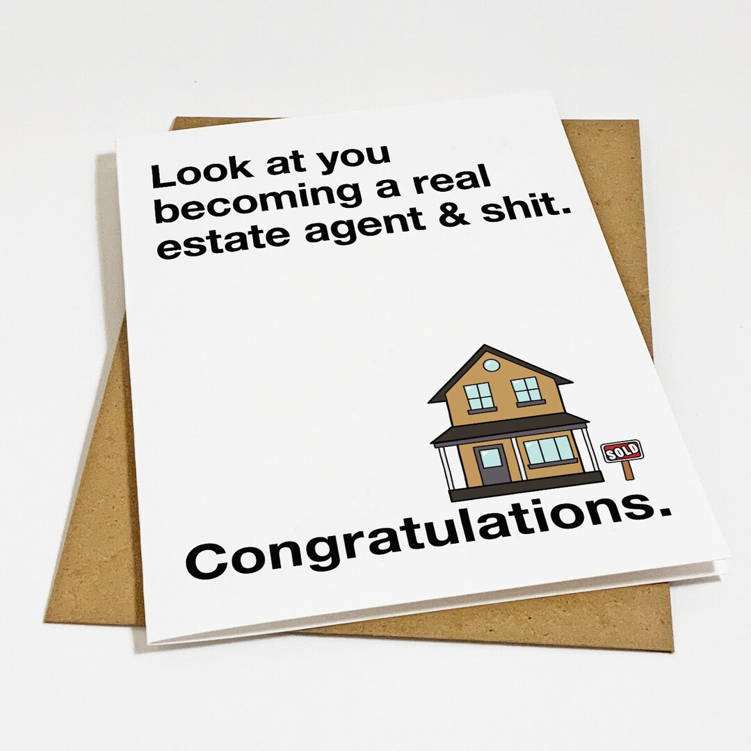 Real Estate License Congratulations Card Look at You Etsy
