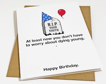 Dying Young Birthday Card, Funny Card For 40th Birthday, Mean & Sarcastic Birthday Greeting Card For Older Sister, Family Birthday Card
