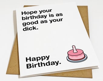 Funny Birthday Card For Boyfriend - Dick Birthday Card - Husband Birthday Card - Cute Birthday Card For Him