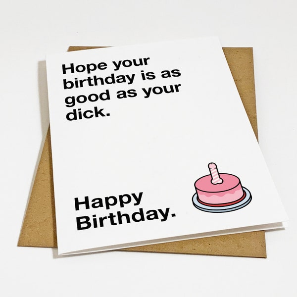 Funny Birthday Card For Boyfriend - Dick Birthday Card - Husband Birthday Card - Cute Birthday Card For Him