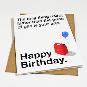 Gas Price Birthday Card, Funny Birthday Card, Witty Greeting Card For Brother, Funny Birthday Card For Husband, 2022 Birthday Card