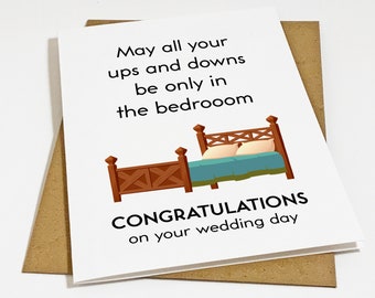 The Ups & Downs Of Marriage - Funny Wedding Day Congratulations Card For New Married Couple - Joke Wedding Card