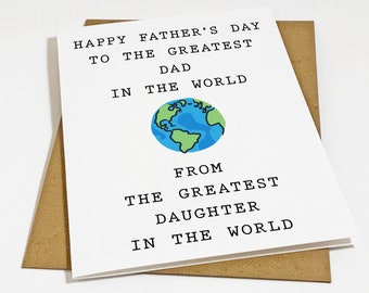 Awesome Father Daughter Combo Card, Funny Fathers Day Card From Daughter, Cool Father's Day Card For Him,