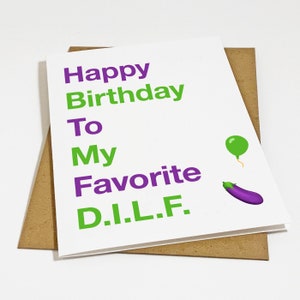 Carte d'anniversaire DILF - anniversaire drôle pour mari - homme dans votre vie - cadeau pour lui - carte d'anniversaire drôle mari