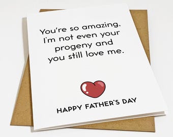 Sarcastic Dry Humor Mother's Day Greeting Card For Stepdad or Father In Law , Snarky Father's Day Card For Him, Witty Greeting Card For Dad
