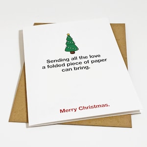 Carte de Noël "Envoyer tout l'amour" - Carte de voeux de Noël sarcastique et ironique pour les amis et la famille - Carte pour les fêtes 2024 hilarante
