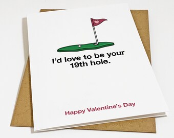 Naughty Golf Valentine's Card For Husband - Sexy Valentine's Card Greeting For Boyfriend - Raunchy Happy Valentine's Card For Him