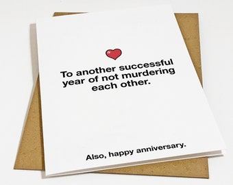 Funny Anniversary Card, Snarky Anniversary Card For Boyfriend, Mean Humor Anniversary Gift For Husband, Card For Him