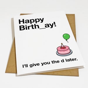 Naughty Birthday Card For Girlfriend - Card For Wife - Happy Birthday D For Later - Funny Birthday Card - Seductive Birthday Card