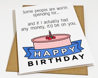 Broke Ass Birthday Card - Funny Birthday For Broke Student - Witty Birthday Card