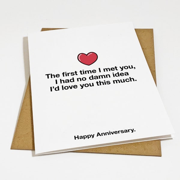 The First Time We Meet Anniversary Greeting Card For Wife, Damn Sweet Anniversary Card For Her, Girlfriend Anniversary