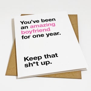 Un an d'anniversaire - Amazing Boyfriend - Anniversaire de rencontre - Carte d'anniversaire pour petit ami