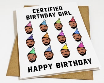 Certified Birthday Girl - Funny Birthday Card For Girlfriend - Hip Hop Birthday Card For Sister