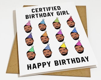 Certified Birthday Girl - Funny Birthday Card For Girlfriend - Hip Hop Birthday Card For Sister