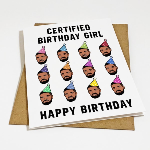 Certified Birthday Girl - Funny Birthday Card For Girlfriend - Hip Hop Birthday Card For Sister