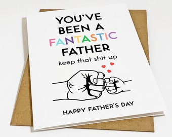 Fantastic Mother's Day Card, Cheeky Card For Dad, Colorful Father's Day Card, Funny Dad Card, Happy Father's Day