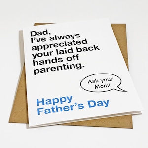 Carte de fête des pères décontractée pour papa, carte de voeux drôle de fête des pères pour papa, carte de voeux A2 blanc mat