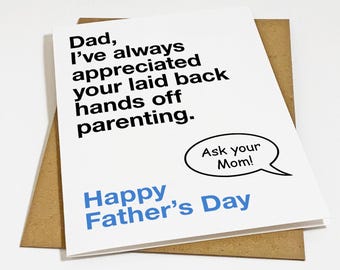 Laid Back Dad Father's Day Card For Dad, Funny Father's Day Greeting Card For Dad, Matte White A2 Greeting Card
