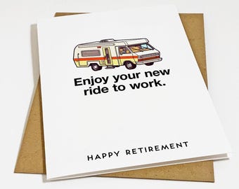 RV Retirement Card For Grandpa, Funny Retirement Greeting Card For Boss, Coworker or Employee  Congratulations On Retiring