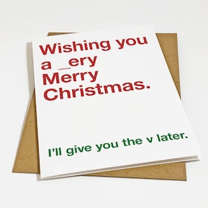Carte de Noël amusante pour petit ami - carte pour mari - très joyeux Noël V pour plus tard