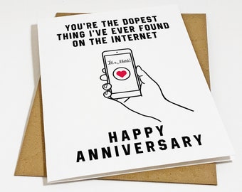 Dopest Thing On The Internet - Funny Dating Anniversary Card For Boyfriend - Gift For Him