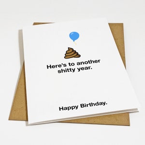Carte d'anniversaire extrêmement pessimiste, anniversaire sarcastique grossier pour frère, carte de voeux d'anniversaire de collègue