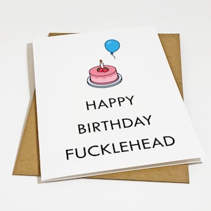Carte d'anniversaire Fucklehead - carte d'anniversaire drôle pour le meilleur ami - cadeau d'anniversaire Bestie - carte de voeux sarcastique pour collègue