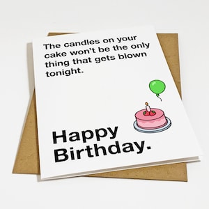 Carte d'anniversaire coquine pour mari - carte d'anniversaire petit ami, bougie sur votre gâteau - carte d'anniversaire drôle - carte d'anniversaire sexy
