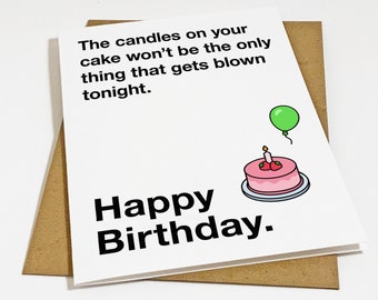 Naughty Birthday Card For Husband - Boyfriend Birthday Card, Candle On Your Cake - Funny Birthday Card - Sexy Birthday Card