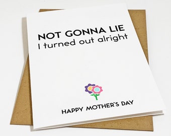 Dry Humor Mom Card, Funny Mothers Day Card, You're Ok Mom, Sarcastic Mother's Day Card