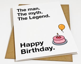 Legendary Birthday Card - Funny Birthday For Dad or Grandfather, Gift For Him, Funny Husband Birthday Card