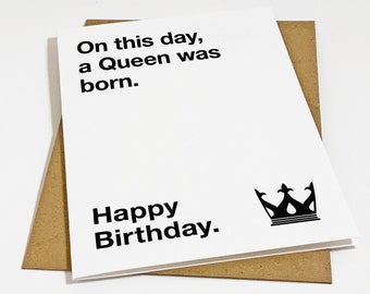 Majestic Birthday Card For Wife - A Queen Was Born - Marvelous Birthday Card For Girlfriend - Wife Birthday Card