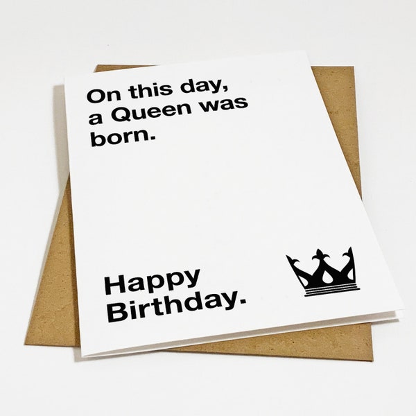 Majestic Birthday Card For Wife - A Queen Was Born - Marvelous Birthday Card For Girlfriend - Wife Birthday Card