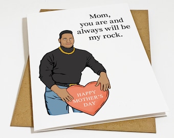 Funny Meme Mother's Day Card, You Are My Rock, Hilarious Mothers Day Card, Meme Culture Card For Mom