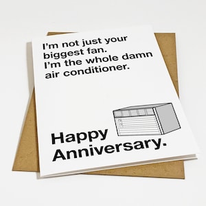 Carte d'anniversaire drôle pour partenaire, carte d'anniversaire pleine d'esprit pour mari, femme - Carte d'anniversaire blague sur le climatiseur, votre plus grand fan