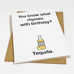 Carte d'anniversaire tequila pour lui - carte d'anniversaire boire de l'alcool - carte d'anniversaire pleine d'esprit carte d'anniversaire pour petit ami