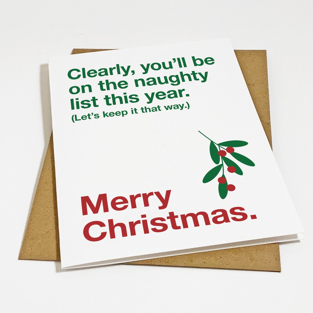 The Naughty List Christmas Card for Girlfriend Sexy Holiday Etsy