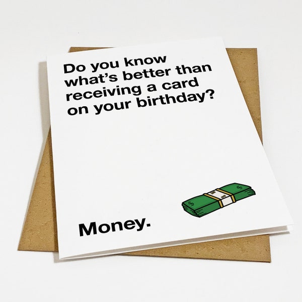 Carte d'anniversaire argent, cadeau d'anniversaire spirituel, carte d'anniversaire drôle pour fils, neveu ou nièce, carte d'anniversaire en espèces, meilleur ami, meilleure amie