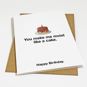 Carte d'anniversaire drôle de gâteau au chocolat moelleux pour petit ami - carte de voeux d'anniversaire de mari - carte de voeux coquine