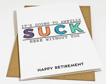 Happy Retirement Card For Co-worker, Boss or Employee, Going Away Card, Funny And Sincere Retirement Card