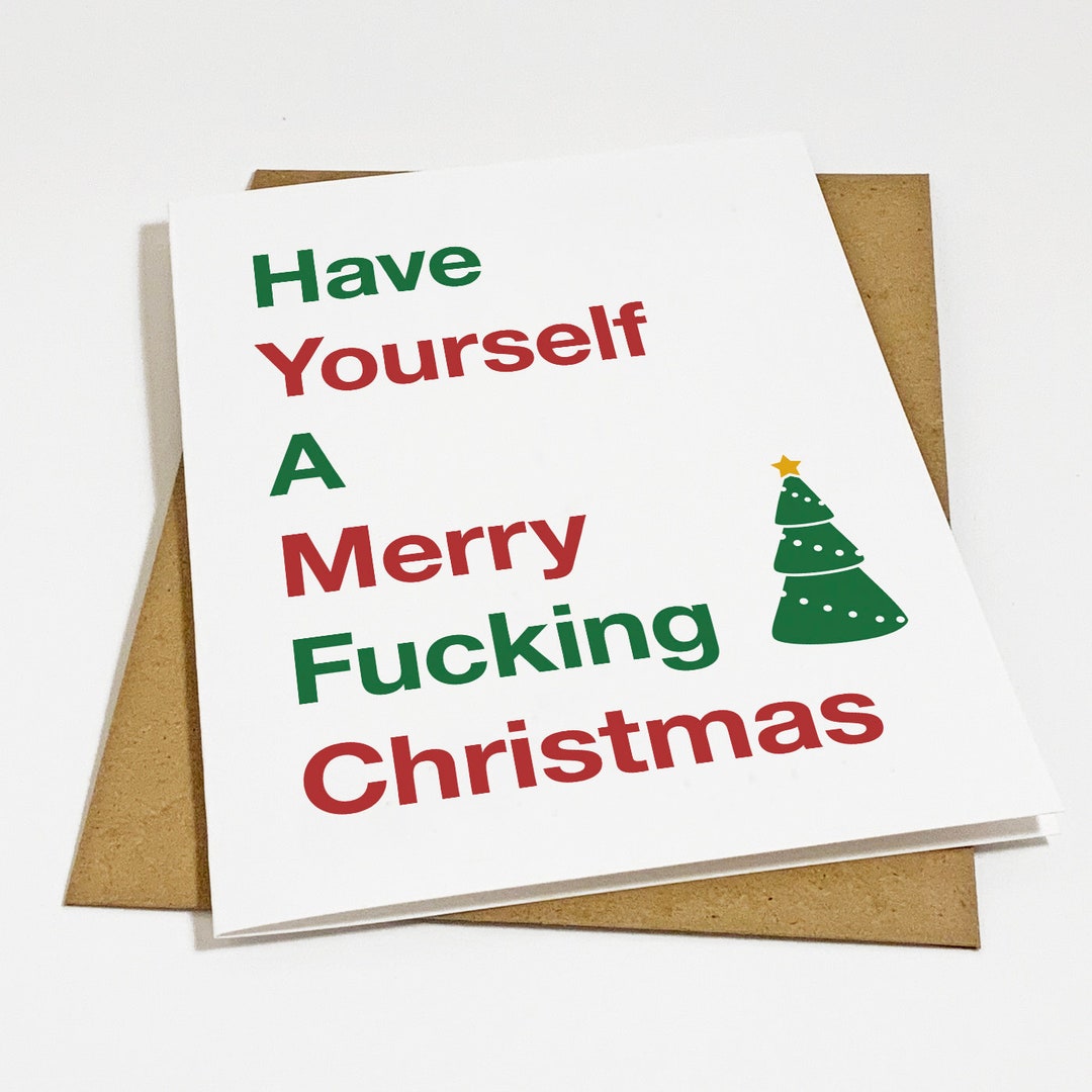 Profanity Humour Christmas Card Merry Fucking Xmas Card Etsy Canada