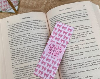 Call Me Pretty & Buy Me Books Bookmark | Bow Bookmark | Girly Girl Era | Soft Girl Bookmark | Gift For Book Lover | Cute Bookmark | Bookish