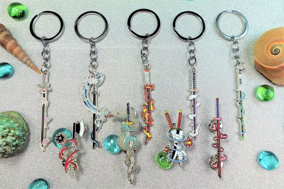 Demon Anime Sword Keychain Pin Rengoku Tanjiro Shinobu Etsy