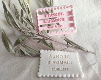 Emporte-pièce Petit Beurre personnalisé pour cadeau mariage, baptême, naissance, anniversaire