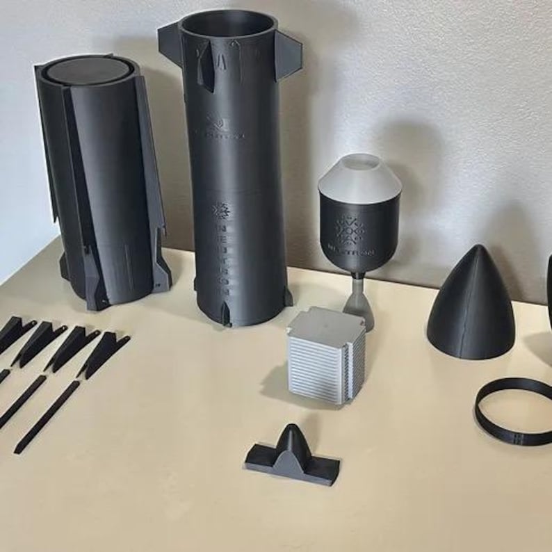 Square Model Rockets 1/100 Neutron Rocket (rocket Lab) - Stagable, With Landing Legs, 65cm ...
