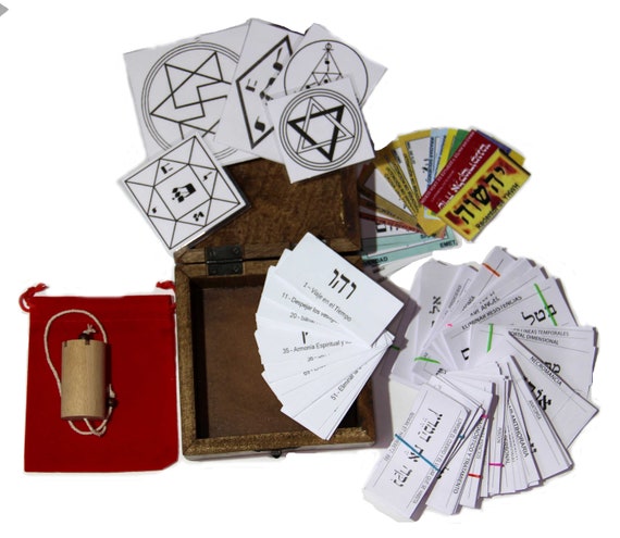 Set Pendolo Ebraico E Carte - El Sendero - Per Radiestesia E Divinazione - Strumento Naturale - Foto 12