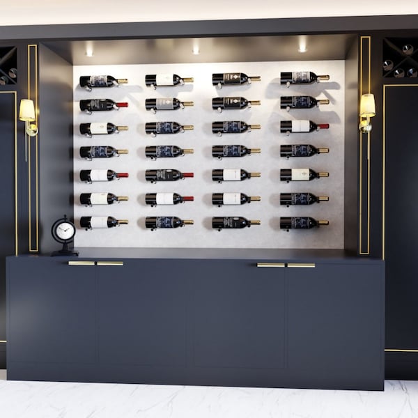 Brass Wall Wine Rack Etsy