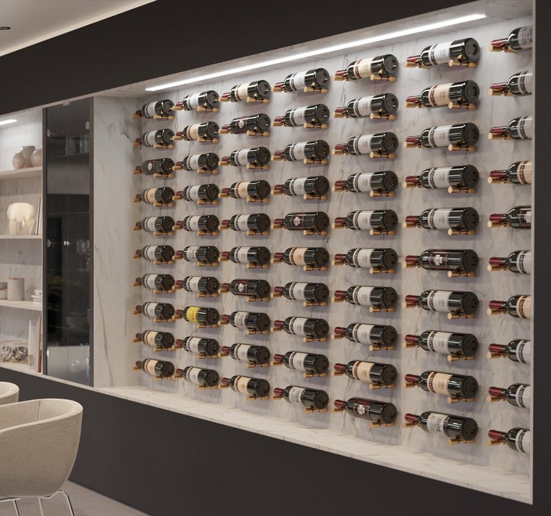 Portobello Wine Pegs, Brass, Label Forward Wine Rack Display Etsy