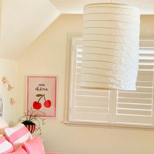 Organic Cotton Pendant Light Shade: Japandi Hanging Lantern, 60cm