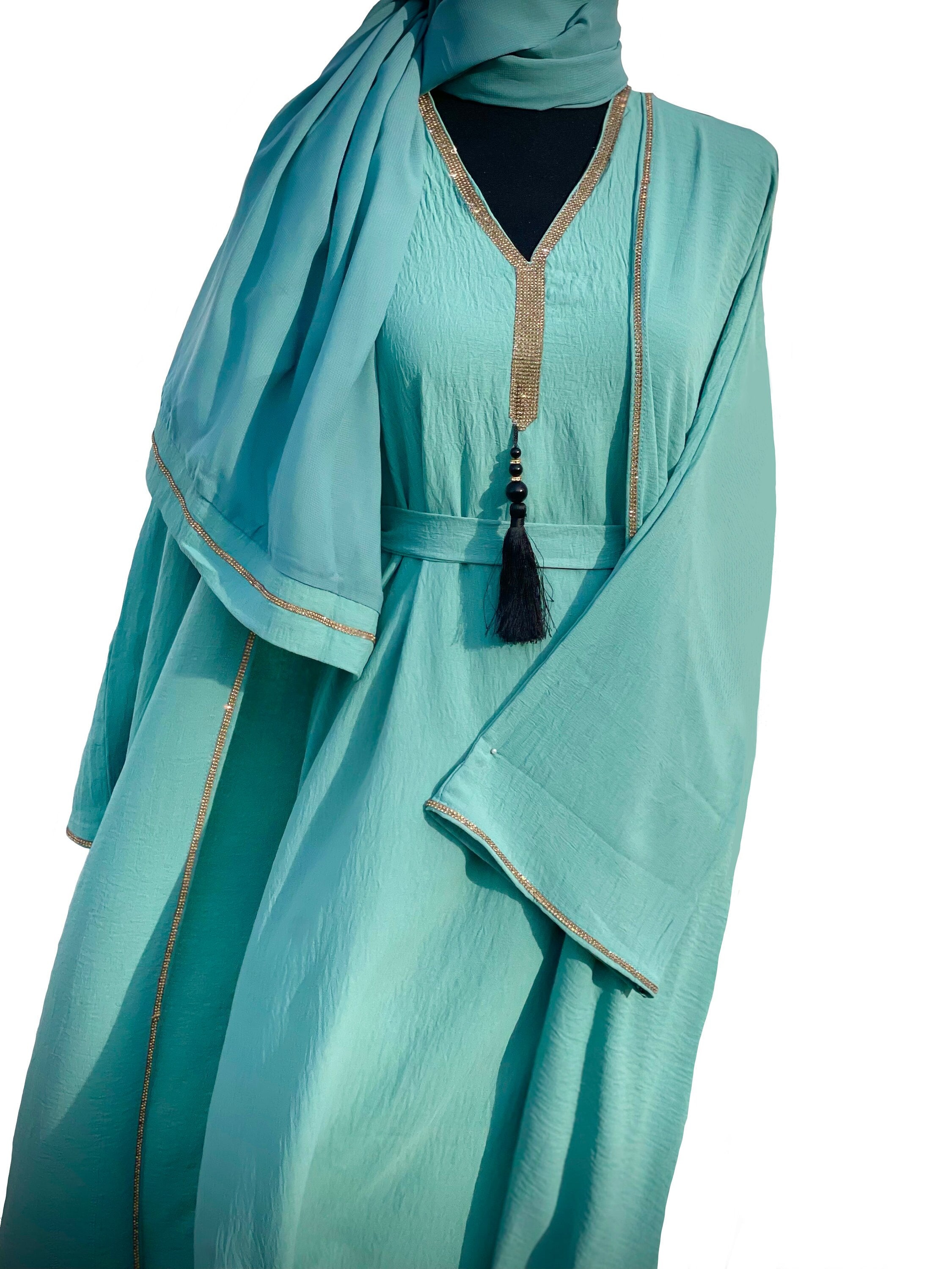 Mint Green Abaya - Etsy Mint Green Abaya - Etsy